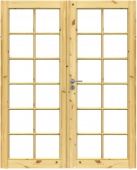  Дверь сосновая SWEDOOR by Jeld-Wen Tradition 58, двустворчатая, M15x21, Универсальная, Сосна прозрачный лак
