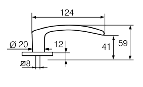 Ручка ABLOY POLAR 6/0321 наружная для нажимной штанги
