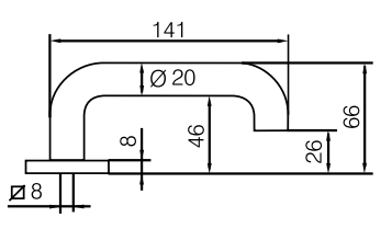 Ручка ABLOY PRESTO 3-20/0321 наружная для нажимной штанги
