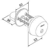 Комплект Abloy (Аблой): ручка нажимная Domus 12 + цилиндр ABLOY CY001C в цвете APR (античная бронза)