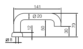 Ручка ABLOY PRESTO 3-20/0651 наружная для нажимной штанги