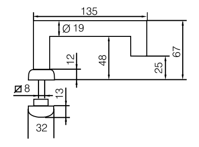 Ручка ABLOY EXIT EH073 INOXI 3-19k/0630 внутренняя с защищенным щитком снаружи