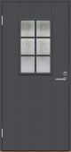 Теплая входная дверь SWEDOOR by Jeld-Wen Basic B0015 с замком ASSA 8765, темно-серая(цвет RR23), M10x21, Левая