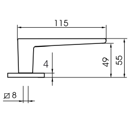 Ручка ABLOY FORUM 4/0321 наружная для нажимной штанги