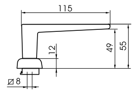 Ручка ABLOY FORUM 4/0651 наружная для нажимной штанги