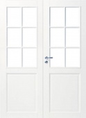  Дверь белая массивная SWEDOOR by Jeld-Wen Craft 102, двустворчатая, M15(705+715)х21, Правая, Белый NCS S 0502-Y