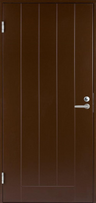 Теплая входная дверь SWEDOOR by Jeld-Wen Basic B0010, коричневая (цвет RR32) фотография