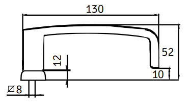 Ручка ABLOY EXIT EH006 POLAR 6/0650 двусторонняя с раздельным штоком