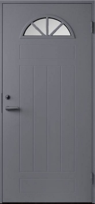 Теплая входная дверь SWEDOOR by Jeld-Wen Basic B0050, темно-серая (RR23)