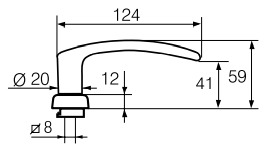 Ручка ABLOY POLAR 6/0651 наружная для нажимной штанги