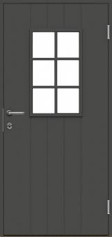 Теплая входная дверь SWEDOOR by Jeld-Wen Basic B0015, темно-серая(цвет RR23)