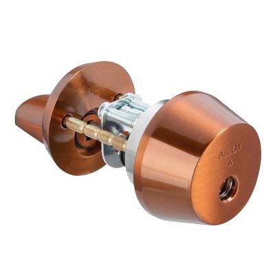 Комплект Abloy (Аблой): ручка нажимная Domus 12 + цилиндр ABLOY CY001C в цвете APR (античная бронза)