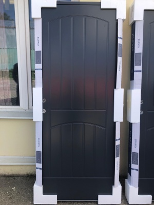 Теплая входная дверь SWEDOOR by Jeld-Wen Function F2000, темно-серая (цвет RR23) фотография