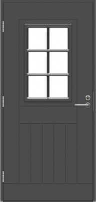 Теплая входная дверь SWEDOOR by Jeld-Wen Function Wadden Eco с замком ABLOY LC200, темно-серая, левая, М9*21
