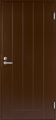 Теплая входная дверь SWEDOOR by Jeld-Wen Basic B0010, коричневая (цвет RR32), М9*21, левая