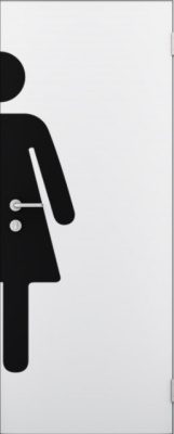 Дверь Kapelli classic гладкая с наклейкой "Ж"