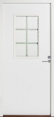 Теплая финская входная дверь SWEDOOR by Jeld-Wen Function F1848 W71 белая с замком LC200
