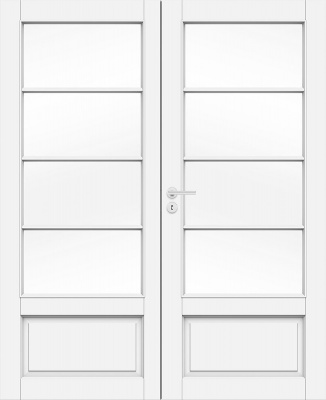 Дверь белая массивная SWEDOOR by Jeld-Wen Craft 133, двустворчатая, M15(705+715)х21, Правая, Белый NCS S 0502-Y