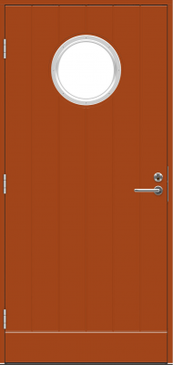 Теплая входная дверь SWEDOOR by Jeld-Wen Function Coral Eco, оранжевая, цвет NCS S 3560-Y60R, M10x21, Левая
