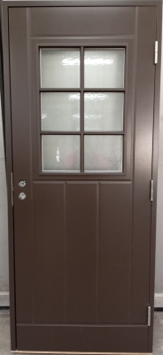 Дверь входная Kaski VO2_6RX, тёмно-коричневая + VAL565SETC (Ручка и цилиндр в комплекте)