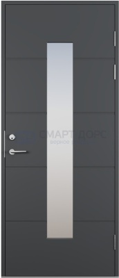 Дверь наружная деревянная ScanDo 024, тёмно-серая
