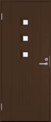 BASIC B0060 со стеклом, Коричневая NCS S 8005-Y20R, 9*21, ЛЕВАЯ , замок LC102