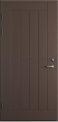 Дверь наружная деревянная ScanDo 01, темно-коричневая, 10*21, левое