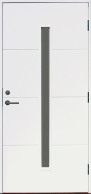 Are (AR10WR) KASKI со стеклом, Белая NCS 0502-Y, 10*21, ПРАВАЯ, замок ASSA 8765 