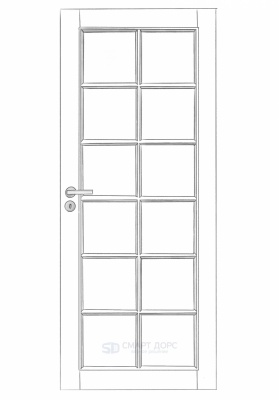  Дверь Смарт Дорс модель 105, Белый NCS S 0502-Y, M9x21, Универсальная