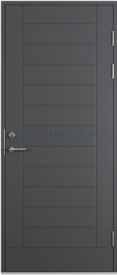Дверь наружная деревянная ScanDo 06, темно-серая, 9*21, правое