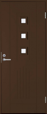 фото теплая входная дверь swedoor by jeld-wen basic b0060, коричневая (цвет rr32)