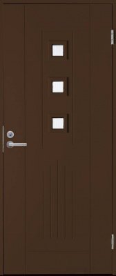 Теплая входная дверь SWEDOOR by Jeld-Wen Basic B0060, коричневая (цвет RR32)