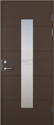 Дверь наружная деревянная ScanDo 024, тёмно-коричневая