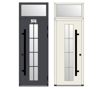 Уличная алюминиевая входная дверь с терморазрывом Werker Termo Plus 1060*2800, снаружи RAL 7024, внутри Ral 9010