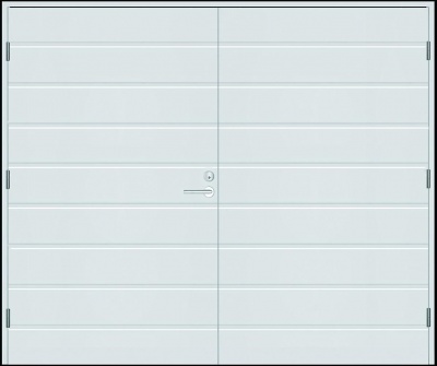 Гаражные ворота Kaski UO1AOV, Белый NCS S 0502-Y, М25*20, Левая