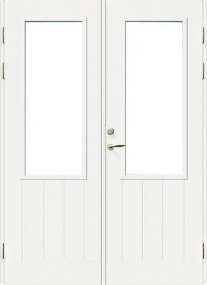 Дверь входная террасная SWEDOOR by Jeld-Wen  PO1894 W14, двустворчатая, M15x21, Правая, Белый NCS S 0502-Y