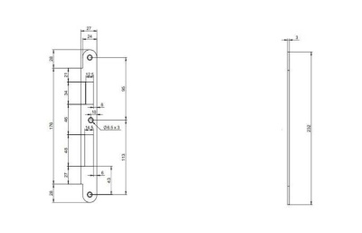 Запорная (ответная планка) планка Abloy EA326