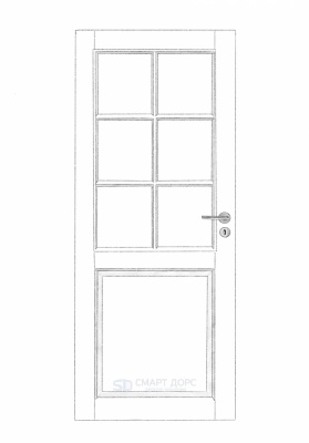  Дверь Смарт Дорс модель Хели 3P/6LR, Белый NCS S 0502-Y, M9x21, Левая