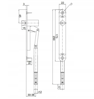 ASSA 2396 Автоматический дверной шпингалет