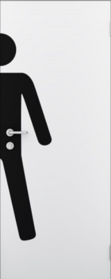 Дверь Kapelli classic гладкая с наклейкой "М"