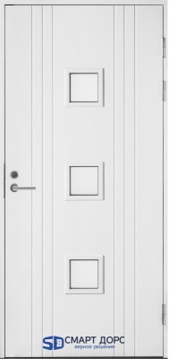 Теплая входная дверь SWEDOOR by Jeld-Wen Function F2053 W83, М10x21, Правая, Белый NCS S 0502-Y