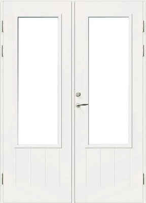 Дверь входная террасная SWEDOOR by Jeld-Wen PO1894 W16, двустворчатая, M15x21, Правая, Белый NCS S 0502-Y