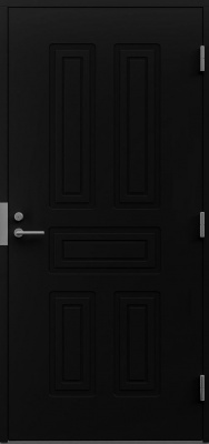 Теплая входная дверь UO8 RUS черная  в комплекте с фурнитурой MULTIHELA E701CR