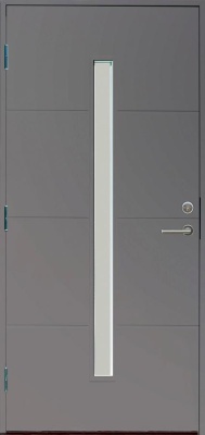 Are (AR10GL) KASKI со стеклом, Серая RR23, 10*21, ЛЕВАЯ, замок ASSA 8765 