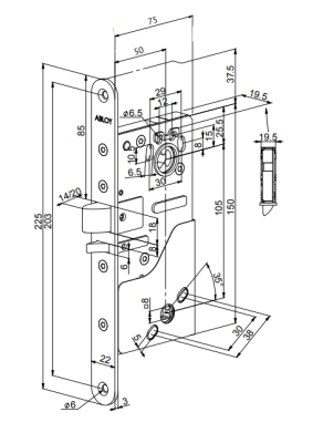 Замок электромеханический Abloy (Аблой) EL580L энергосберегающий с функцией "Антипаника"
