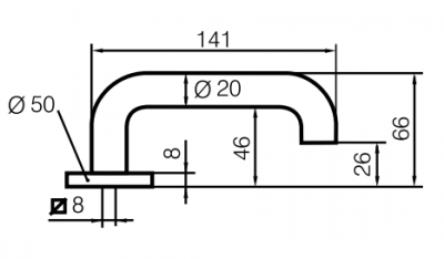 Ручка ABLOY EXIT EH060 PRESTO 3-20/032 двусторонняя с раздельным штоком