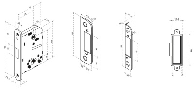 Корпус магнитного замка для межкомнатных дверей фотография