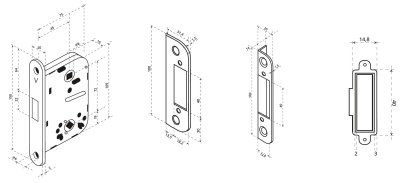 Корпус магнитного замка для межкомнатных дверей фотография