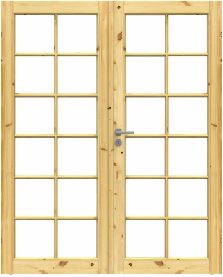Дверь сосновая SWEDOOR by Jeld-Wen Tradition 58, двустворчатая, M15x21, Универсальная, Сосна прозрачный лак