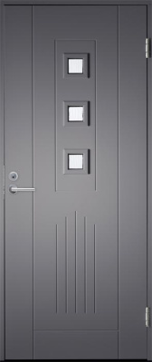 Теплая входная дверь SWEDOOR by Jeld-Wen Basic B0060, темно-серая (цвет RR23)